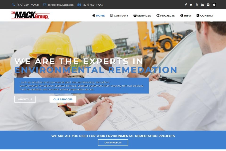 V1 Biznis Portal za Građevinsku Firmu MACK GROUP LLC